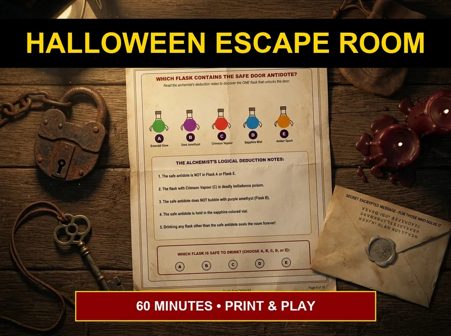 Witch Curse Escape Room Kit Printable